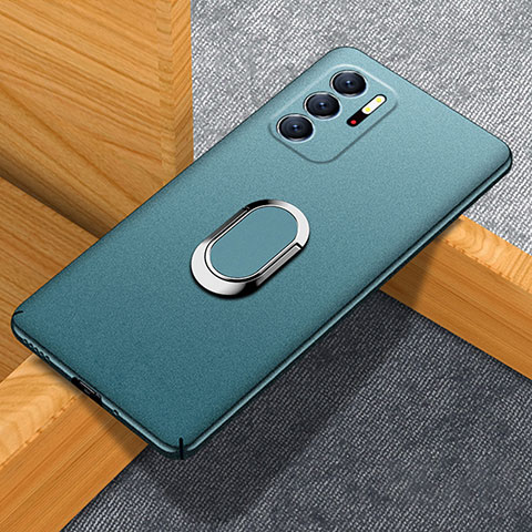 Custodia Plastica Rigida Cover Opaca con Magnetico Anello Supporto per Xiaomi Redmi Note 10T 5G Verde