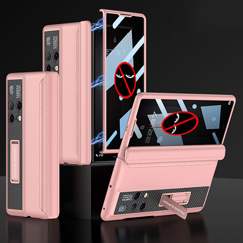 Custodia Plastica Rigida Cover Opaca con Supporto AC3 per Huawei Mate X2 Rosa