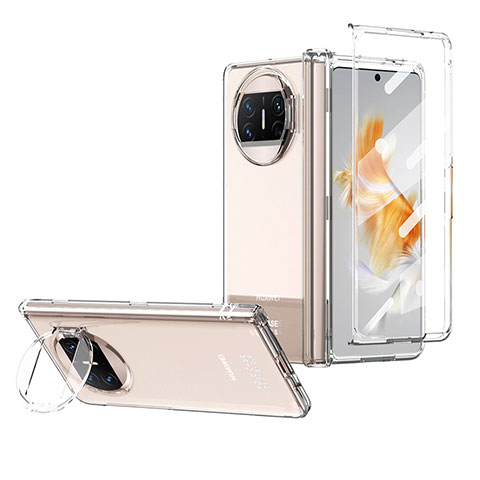 Custodia Plastica Rigida Cover Opaca con Supporto ZL1 per Huawei Mate X3 Chiaro