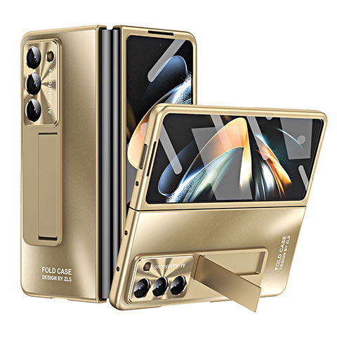 Custodia Plastica Rigida Cover Opaca con Supporto ZL1 per Samsung Galaxy Z Fold5 5G Oro