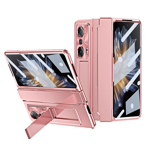 Custodia Plastica Rigida Cover Opaca con Supporto ZL2 per Huawei Honor Magic Vs Ultimate 5G Oro Rosa