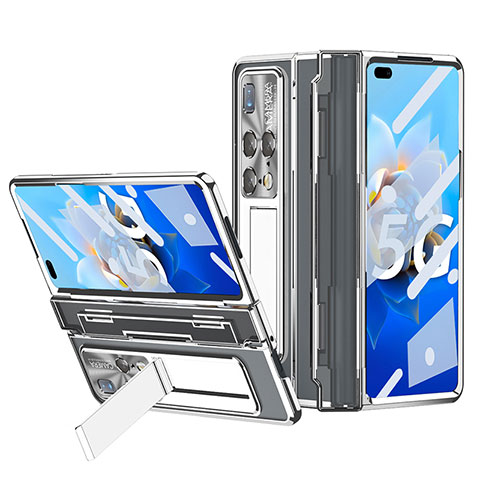 Custodia Plastica Rigida Cover Opaca con Supporto ZL3 per Huawei Mate X2 Argento