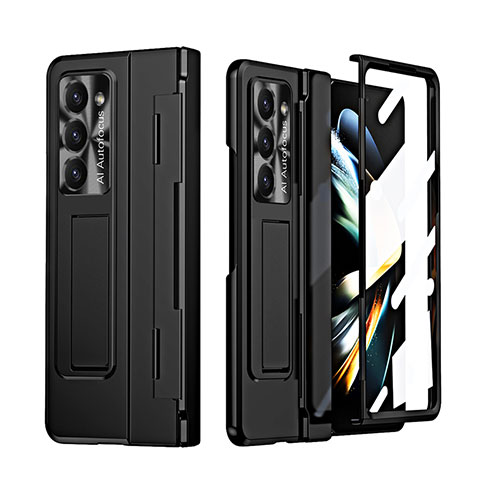 Custodia Plastica Rigida Cover Opaca con Supporto ZL3 per Samsung Galaxy Z Fold5 5G Nero