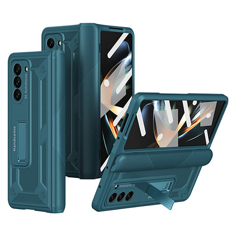 Custodia Plastica Rigida Cover Opaca con Supporto ZL4 per Samsung Galaxy Z Fold5 5G Verde