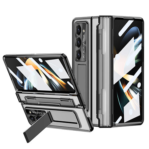 Custodia Plastica Rigida Cover Opaca con Supporto ZL6 per Samsung Galaxy Z Fold5 5G Nero