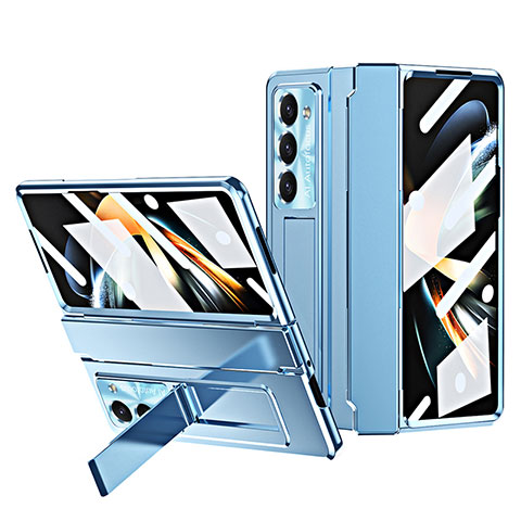 Custodia Plastica Rigida Cover Opaca con Supporto ZL7 per Samsung Galaxy Z Fold5 5G Blu