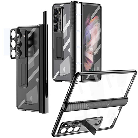 Custodia Plastica Rigida Cover Opaca con Supporto ZL8 per Samsung Galaxy Z Fold5 5G Nero