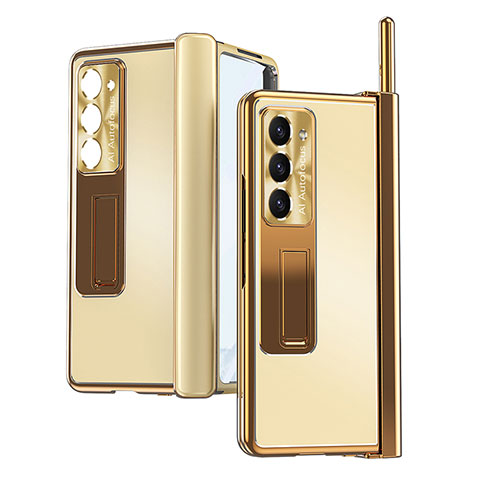 Custodia Plastica Rigida Cover Opaca con Supporto ZL9 per Samsung Galaxy Z Fold5 5G Oro