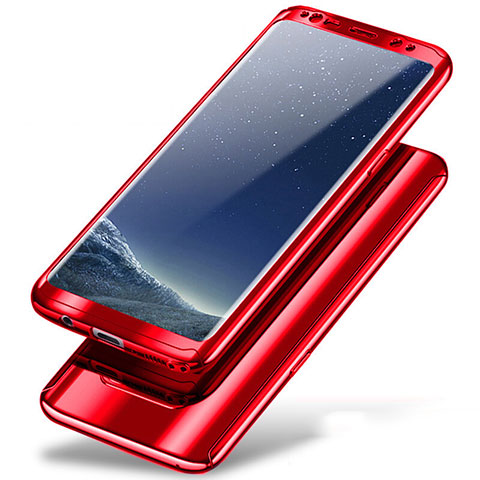 Custodia Plastica Rigida Cover Opaca Fronte e Retro 360 Gradi A01 per Samsung Galaxy Note 8 Duos N950F Rosso