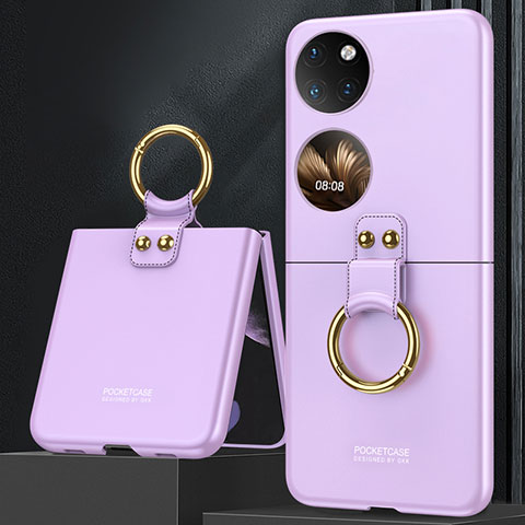 Custodia Plastica Rigida Cover Opaca Fronte e Retro 360 Gradi AC2 per Huawei P50 Pocket Viola