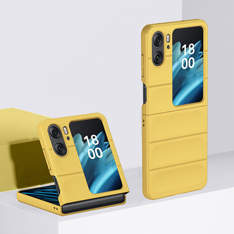 Custodia Plastica Rigida Cover Opaca Fronte e Retro 360 Gradi BH1 per Oppo Find N2 Flip 5G Giallo