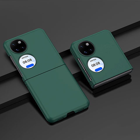 Custodia Plastica Rigida Cover Opaca Fronte e Retro 360 Gradi BH2 per Huawei P50 Pocket Verde