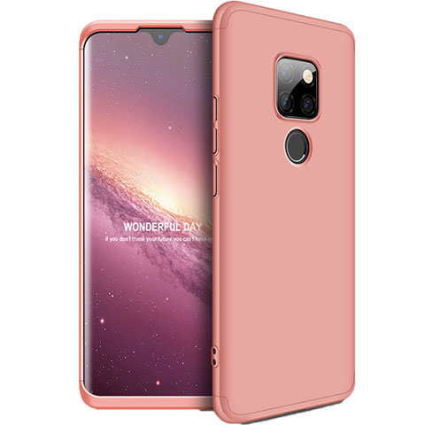 Custodia Plastica Rigida Cover Opaca Fronte e Retro 360 Gradi F01 per Huawei Mate 20 Oro Rosa