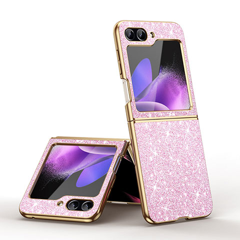 Custodia Plastica Rigida Cover Opaca Fronte e Retro 360 Gradi GS1 per Samsung Galaxy Z Flip5 5G Oro Rosa