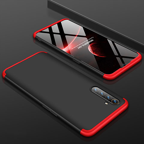 Custodia Plastica Rigida Cover Opaca Fronte e Retro 360 Gradi M01 per Oppo K5 Rosso e Nero