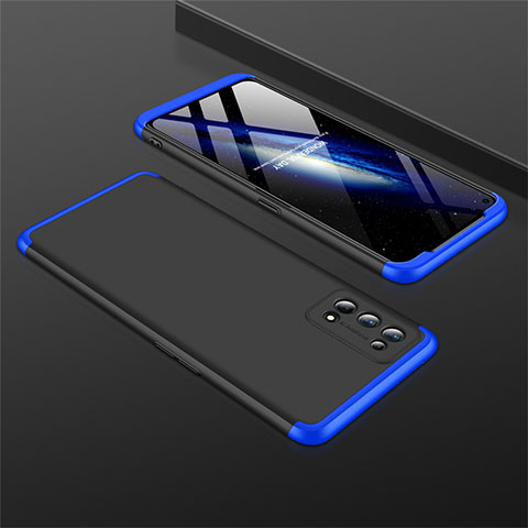 Custodia Plastica Rigida Cover Opaca Fronte e Retro 360 Gradi M01 per Realme 7 Pro Blu e Nero