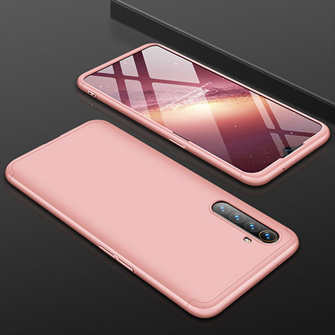 Custodia Plastica Rigida Cover Opaca Fronte e Retro 360 Gradi M01 per Realme XT Oro Rosa