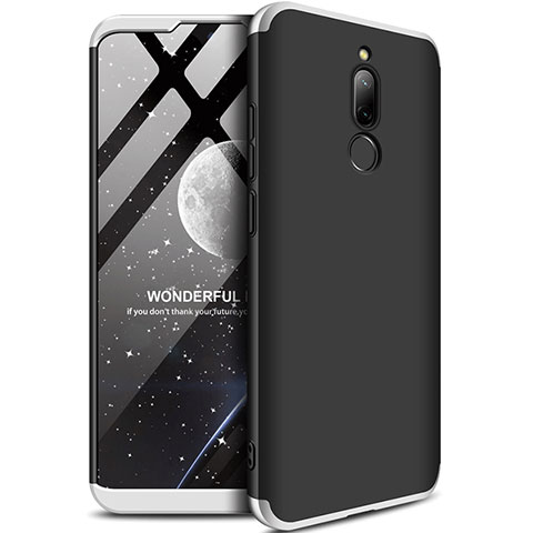 Custodia Plastica Rigida Cover Opaca Fronte e Retro 360 Gradi M01 per Xiaomi Redmi 8 Argento e Nero