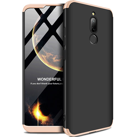 Custodia Plastica Rigida Cover Opaca Fronte e Retro 360 Gradi M01 per Xiaomi Redmi 8 Oro e Nero