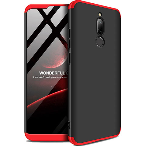 Custodia Plastica Rigida Cover Opaca Fronte e Retro 360 Gradi M01 per Xiaomi Redmi 8 Rosso e Nero