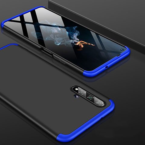 Custodia Plastica Rigida Cover Opaca Fronte e Retro 360 Gradi P01 per Huawei Honor 20S Blu e Nero