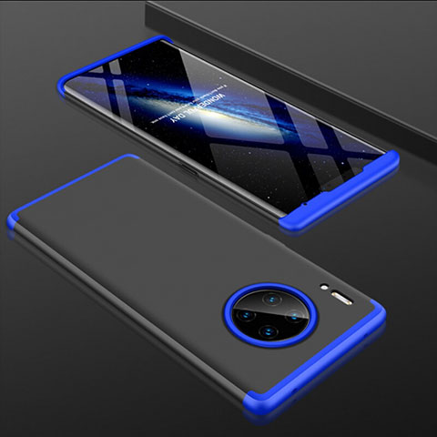 Custodia Plastica Rigida Cover Opaca Fronte e Retro 360 Gradi P01 per Huawei Mate 30 Pro 5G Blu e Nero