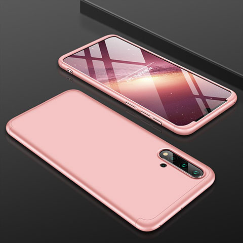 Custodia Plastica Rigida Cover Opaca Fronte e Retro 360 Gradi P01 per Huawei Nova 5 Pro Oro Rosa