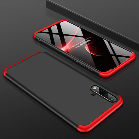 Custodia Plastica Rigida Cover Opaca Fronte e Retro 360 Gradi P01 per Huawei Nova 5 Pro Rosso e Nero