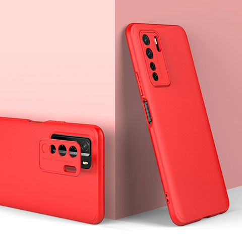 Custodia Plastica Rigida Cover Opaca Fronte e Retro 360 Gradi P01 per Huawei Nova 7 SE 5G Rosso