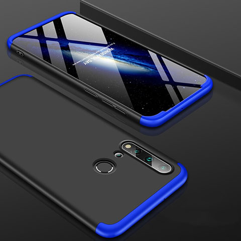 Custodia Plastica Rigida Cover Opaca Fronte e Retro 360 Gradi P01 per Huawei P20 Lite (2019) Blu e Nero