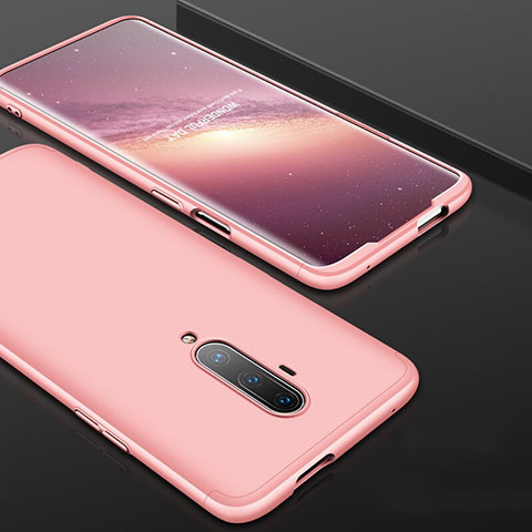 Custodia Plastica Rigida Cover Opaca Fronte e Retro 360 Gradi P01 per OnePlus 7T Pro Oro Rosa