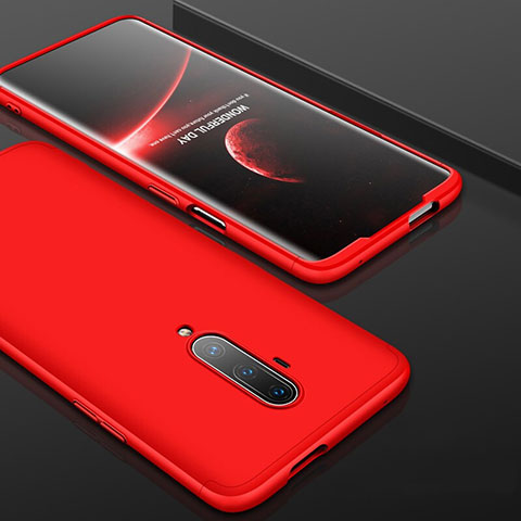 Custodia Plastica Rigida Cover Opaca Fronte e Retro 360 Gradi P01 per OnePlus 7T Pro Rosso