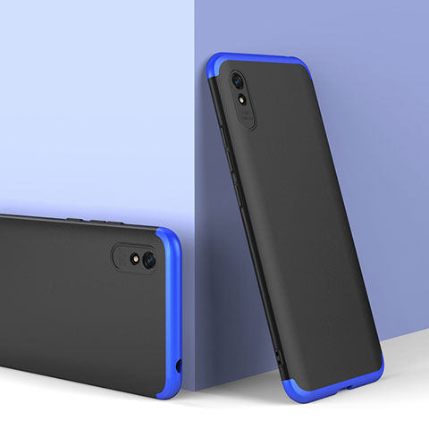 Custodia Plastica Rigida Cover Opaca Fronte e Retro 360 Gradi P01 per Xiaomi Redmi 9i Blu e Nero