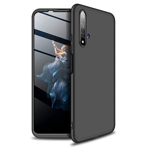 Custodia Plastica Rigida Cover Opaca Fronte e Retro 360 Gradi P02 per Huawei Honor 20S Nero