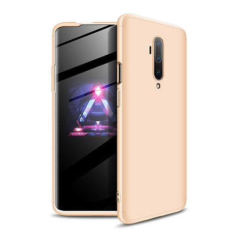 Custodia Plastica Rigida Cover Opaca Fronte e Retro 360 Gradi P02 per OnePlus 7T Pro Oro