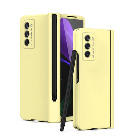 Custodia Plastica Rigida Cover Opaca Fronte e Retro 360 Gradi P02 per Samsung Galaxy Z Fold2 5G Giallo