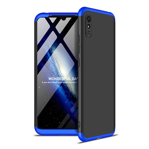 Custodia Plastica Rigida Cover Opaca Fronte e Retro 360 Gradi P02 per Xiaomi Redmi 9A Blu e Nero