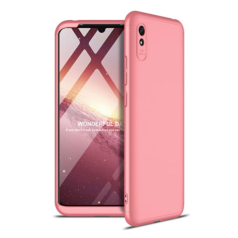 Custodia Plastica Rigida Cover Opaca Fronte e Retro 360 Gradi P02 per Xiaomi Redmi 9AT Oro Rosa