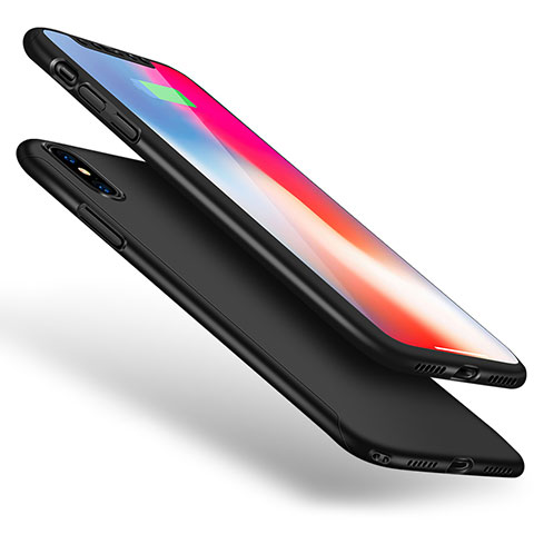 Custodia Plastica Rigida Cover Opaca Fronte e Retro 360 Gradi per Apple iPhone Xs Max Nero