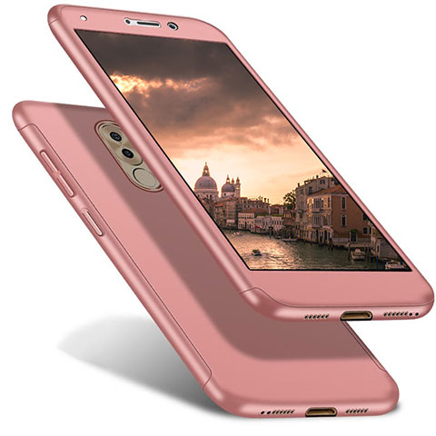 Custodia Plastica Rigida Cover Opaca Fronte e Retro 360 Gradi per Huawei GR5 (2017) Oro Rosa