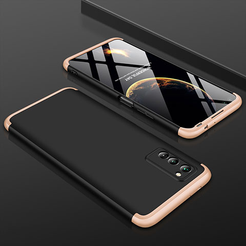 Custodia Plastica Rigida Cover Opaca Fronte e Retro 360 Gradi per Huawei Honor V30 5G Oro e Nero