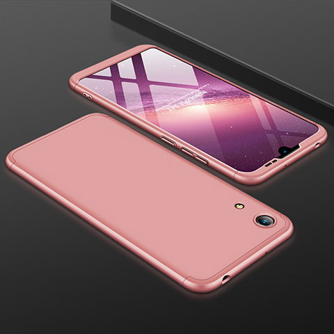 Custodia Plastica Rigida Cover Opaca Fronte e Retro 360 Gradi per Huawei Y6 Prime (2019) Oro Rosa