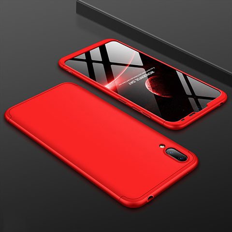 Custodia Plastica Rigida Cover Opaca Fronte e Retro 360 Gradi per Huawei Y7 (2019) Rosso