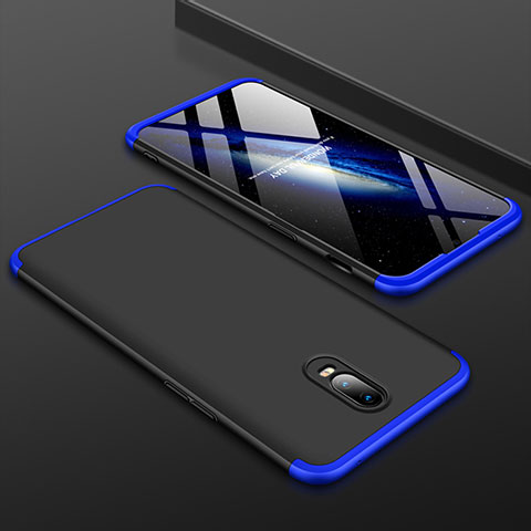 Custodia Plastica Rigida Cover Opaca Fronte e Retro 360 Gradi per OnePlus 6T Blu e Nero