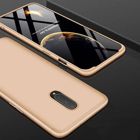 Custodia Plastica Rigida Cover Opaca Fronte e Retro 360 Gradi per OnePlus 7 Pro Oro