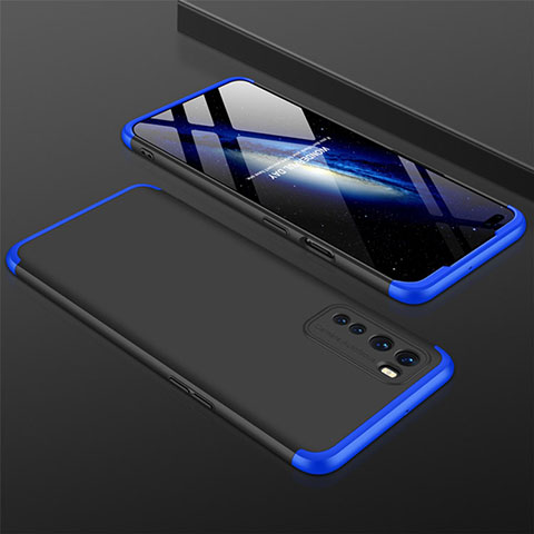 Custodia Plastica Rigida Cover Opaca Fronte e Retro 360 Gradi per OnePlus Nord Blu e Nero