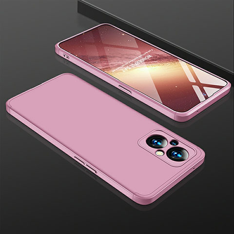 Custodia Plastica Rigida Cover Opaca Fronte e Retro 360 Gradi per OnePlus Nord N20 5G Oro Rosa