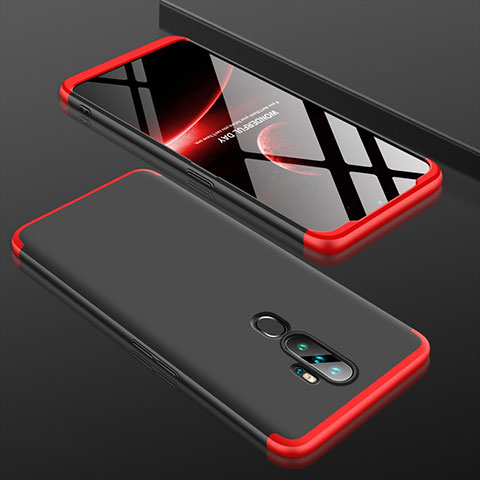 Custodia Plastica Rigida Cover Opaca Fronte e Retro 360 Gradi per Oppo A11 Rosso e Nero