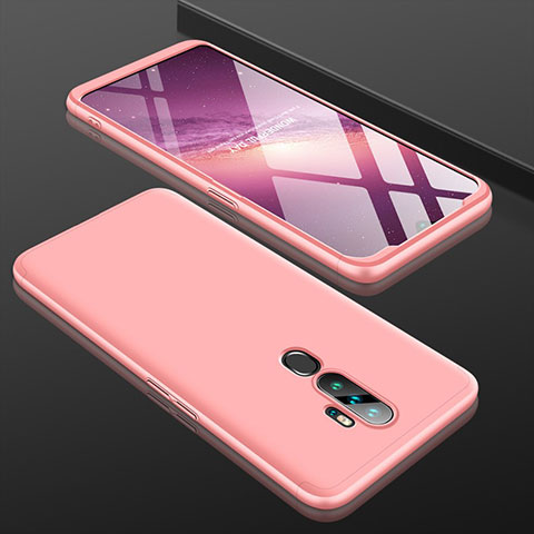 Custodia Plastica Rigida Cover Opaca Fronte e Retro 360 Gradi per Oppo A5 (2020) Oro Rosa