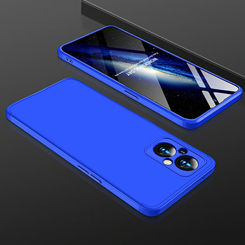 Custodia Plastica Rigida Cover Opaca Fronte e Retro 360 Gradi per Oppo A96 5G Blu